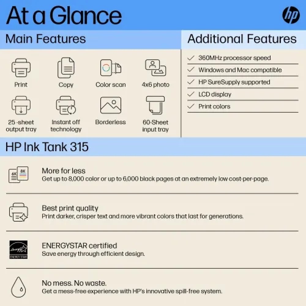 HP Ink Tank 315 All-in-One