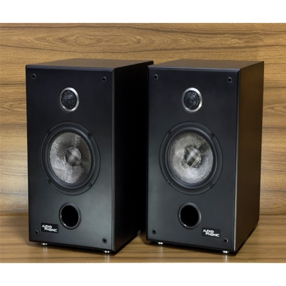 Audiophonic Carbon-85 Black Hifi Power Bookshelf Speaker Audiophonic Carbon-85 Black Hifi Power Bookshelf Speaker