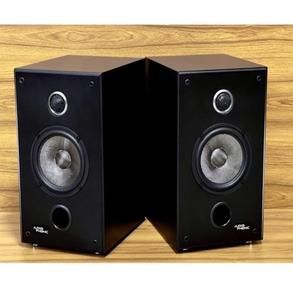 Audiophonic Carbon-85 Black Hifi Power Bookshelf Speaker Audiophonic Carbon-85 Black Hifi Power Bookshelf Speaker