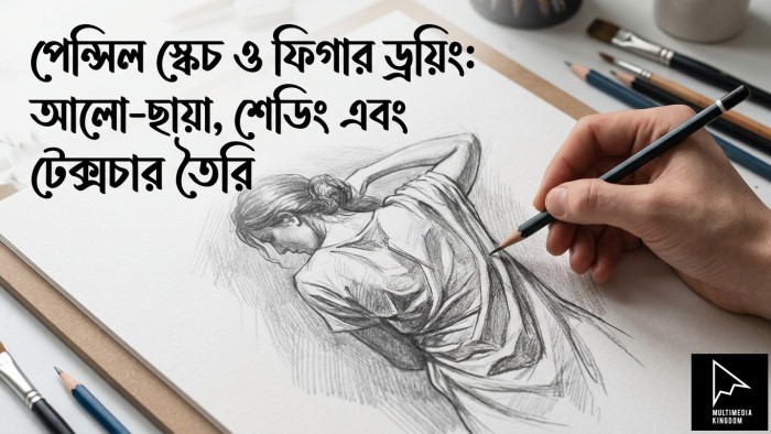 পেন্সিল স্কেচ ও ফিগার ড্রয়িং: আলো-ছায়া, শেডিং এবং টেক্সচার তৈরি