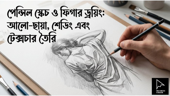 পেন্সিল স্কেচ ও ফিগার ড্রয়িং: আলো-ছায়া, শেডিং এবং টেক্সচার তৈরি