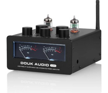 Douk Audio T6PRO HIFI TPA3255 300Watts x2 Bluetooth Tube Amplifier with VU Meter