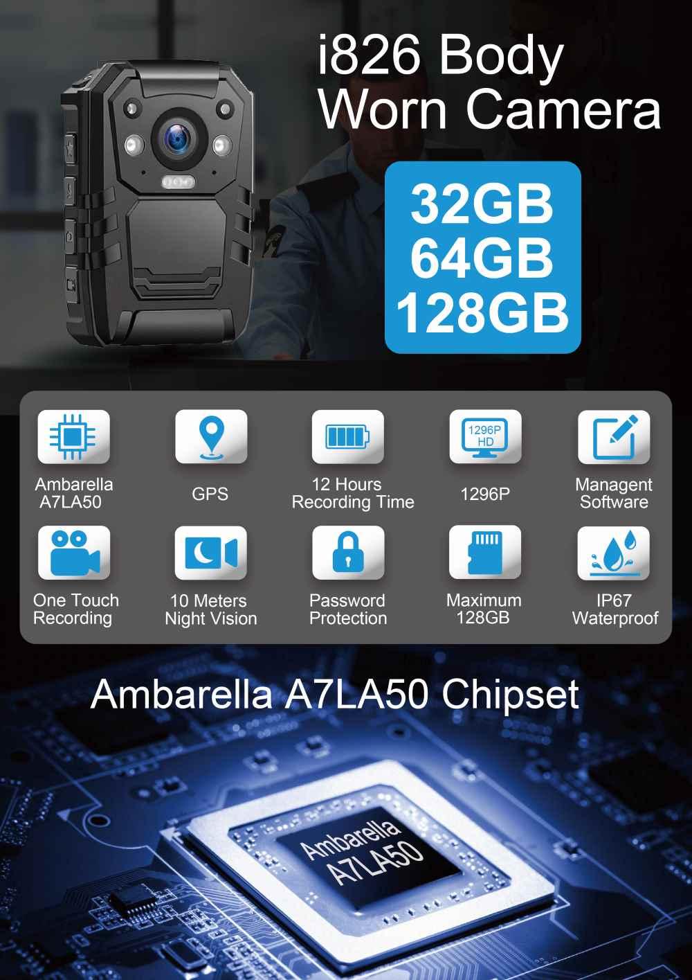 CammPro I826 GPS Body Camera 64GB