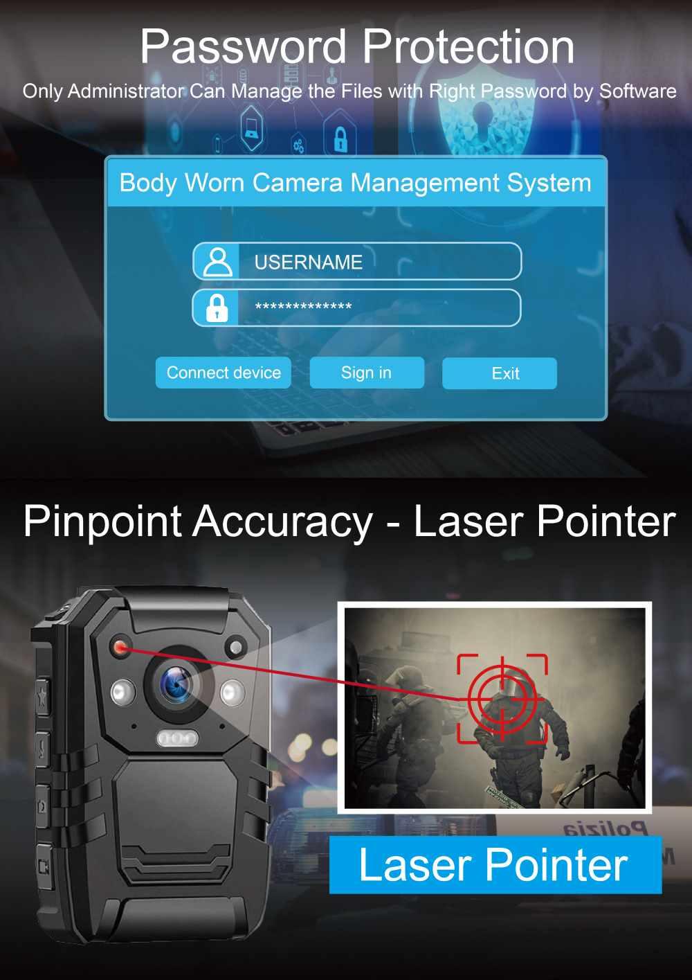 CammPro I826 GPS Body Camera 64GB
