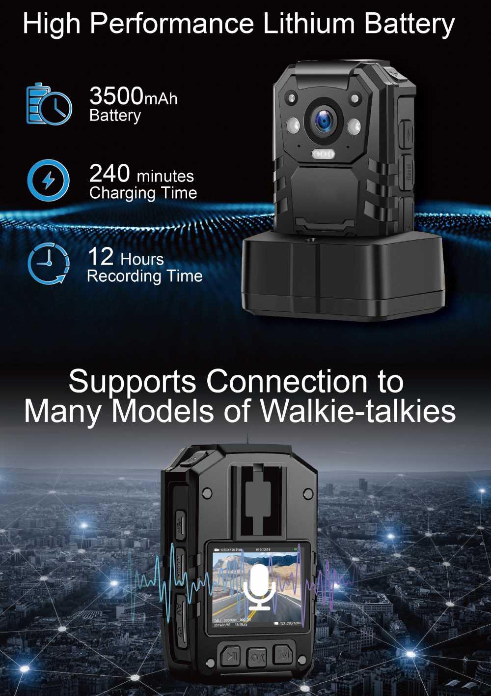 CammPro I826 GPS Body Camera 64GB