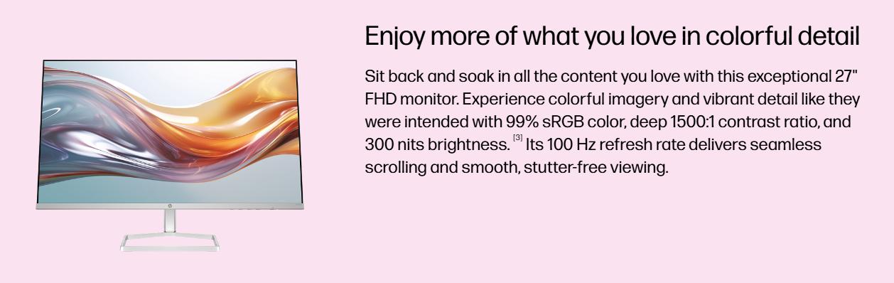 HHP 27 Inch FHD Monitor 527SW (94F47AA) | Multimedia Kingdom