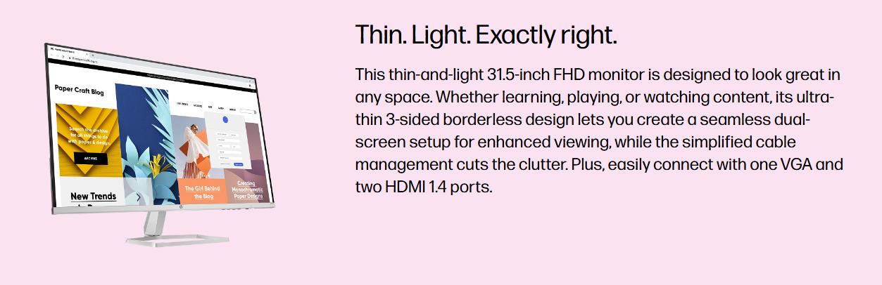 HP 532sf 32 Inch FHD Monitor (94F51AA) | Multimedia Kingdom